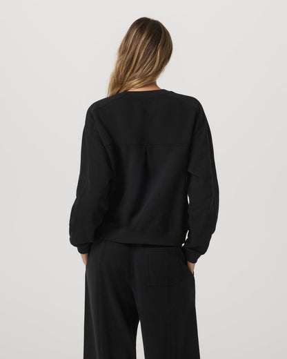 Sedona Seams Crew Women's Black Fleece Sweatshirt | Vuori outlet - US 8532