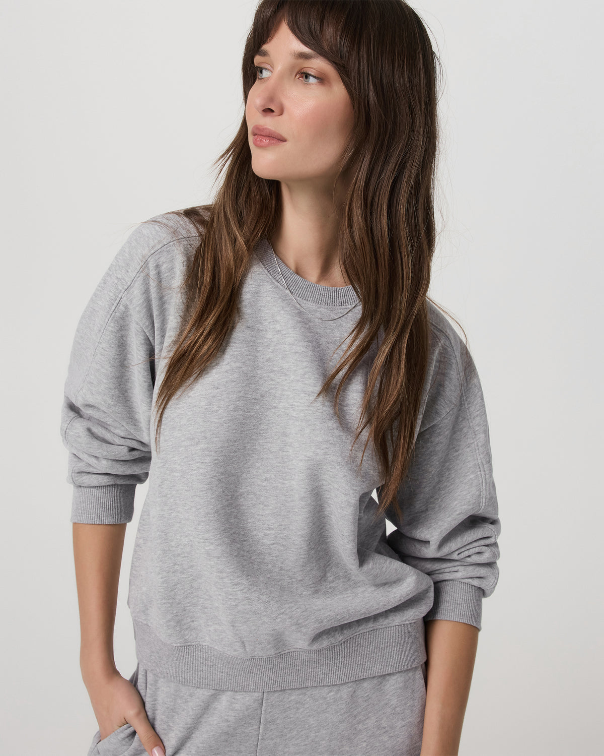 Sedona Seams Crew Women's Light Heather Grey Sweatshirt | Vuori shop - US 1086