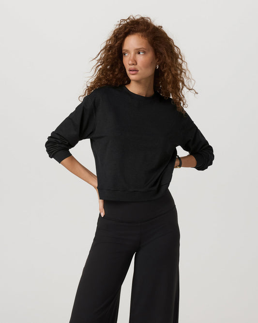 Halo Modern Crew Women's Black Heather Sweatshirt | Vuori sale - US 1643