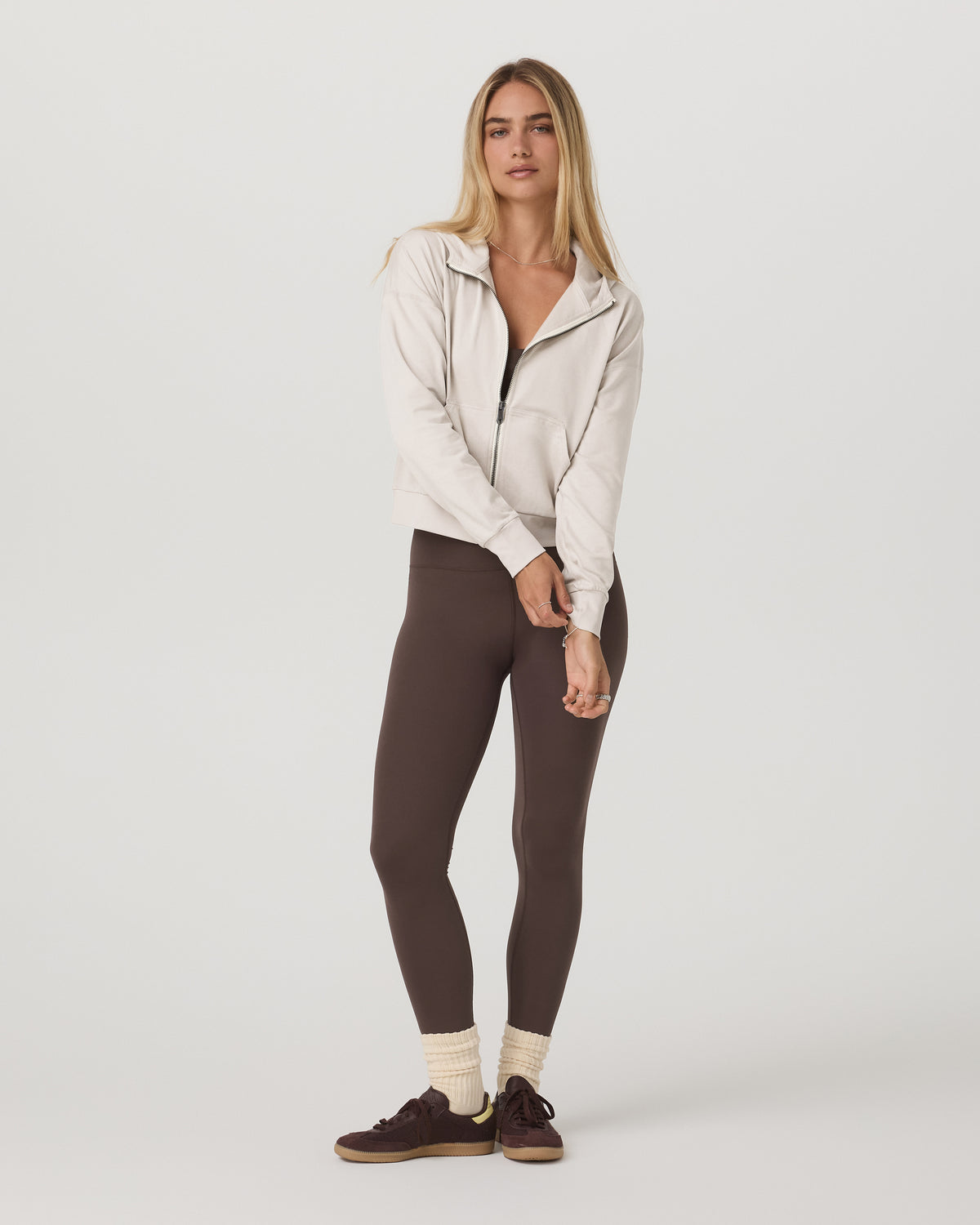 Halo Full Zip Hoodie Women's Ecru Heather Hoodie | Vuori outlet - US 4801