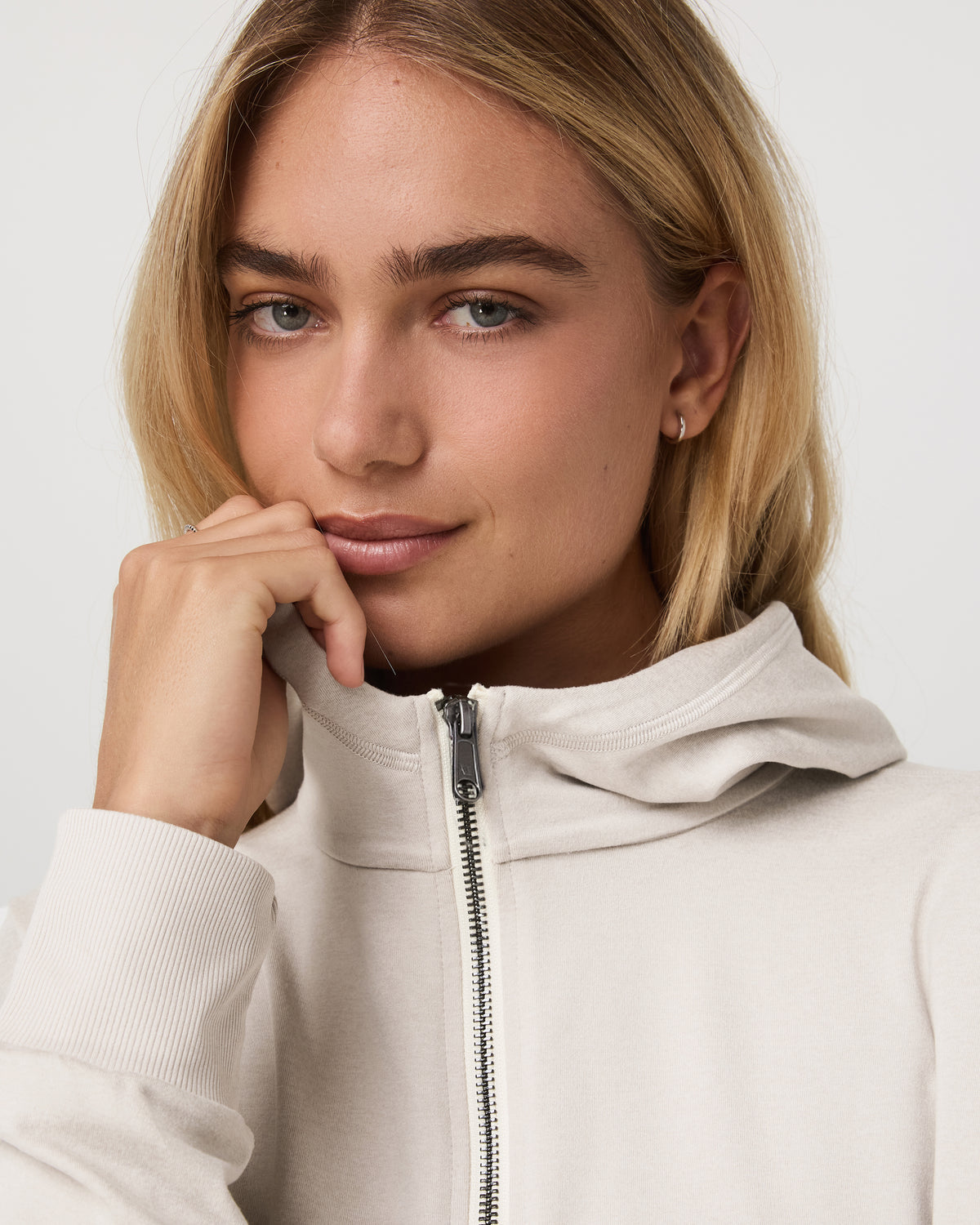 Halo Full Zip Hoodie Women's Ecru Heather Hoodie | Vuori outlet - US 4801
