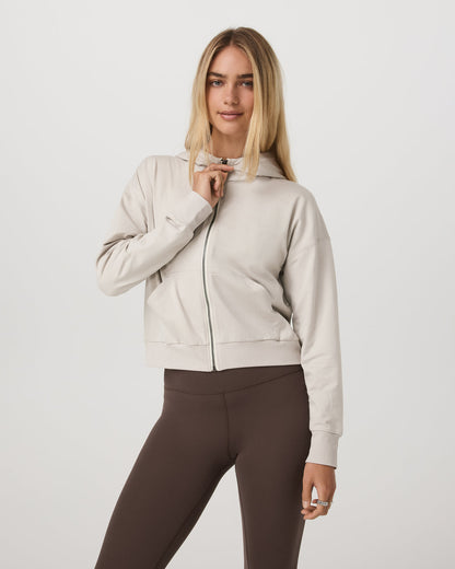 Halo Full Zip Hoodie Women's Ecru Heather Hoodie | Vuori outlet - US 4801