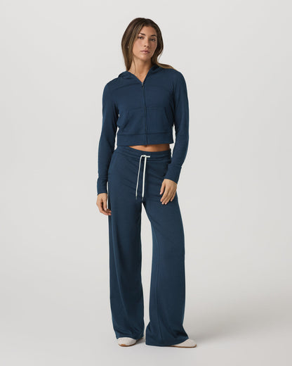 Women's Halo Mini Full Zip Hoodie Blue Coast Heather | Vuori shop - US 7002