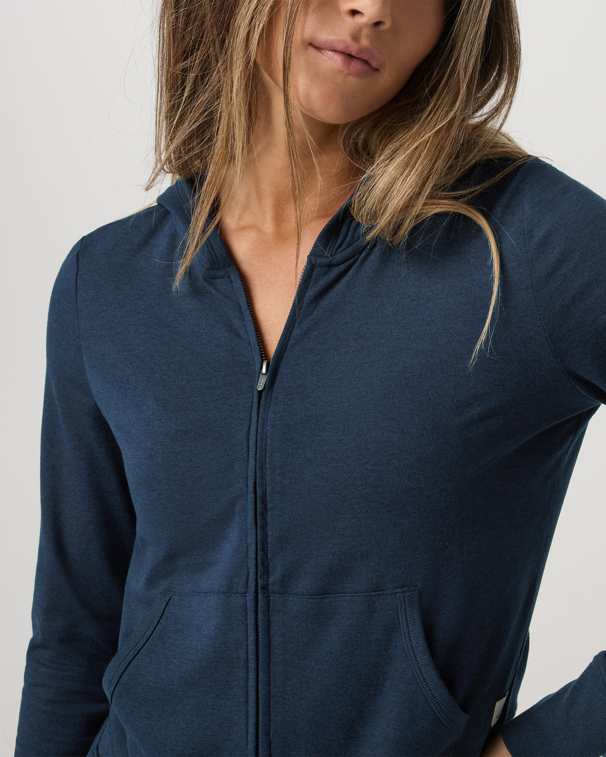 Women's Halo Mini Full Zip Hoodie Blue Coast Heather | Vuori shop - US 7002
