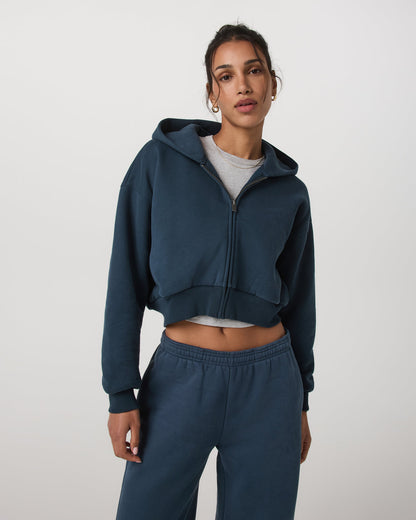Restore Mini Full Zip Hoodie Ocean Blue Oversized Hoodie | Vuori sale - US 2654