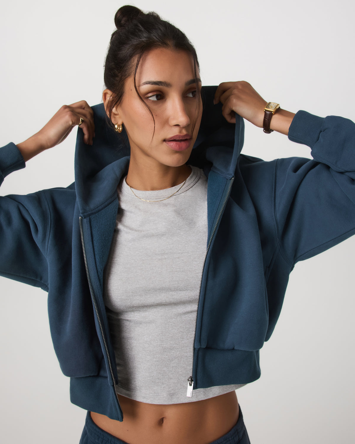 Restore Mini Full Zip Hoodie Ocean Blue Oversized Hoodie | Vuori sale - US 2654