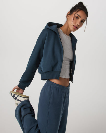 Restore Mini Full Zip Hoodie Ocean Blue Oversized Hoodie | Vuori sale - US 2654