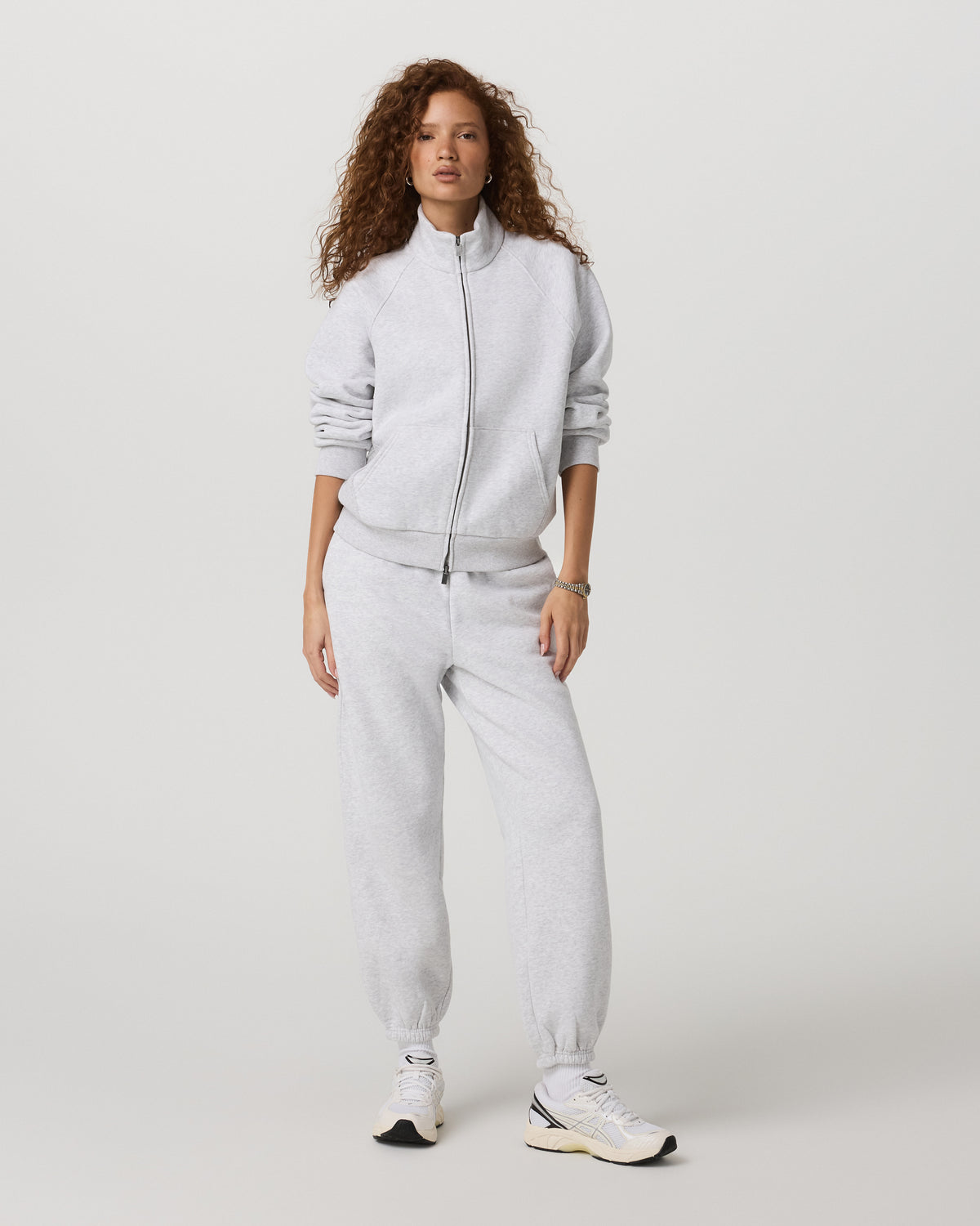 Restore Double Zip Sweatshirt Pale Grey Heather Full-Zip | Vuori discount - US 3452