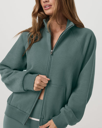 Restore Double Zip Sweatshirt Agate Green Full-Zip Fleece | Vuori outlet - US 1916