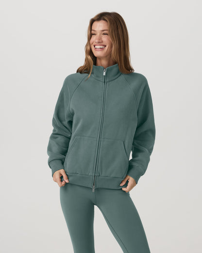 Restore Double Zip Sweatshirt Agate Green Full-Zip Fleece | Vuori outlet - US 1916