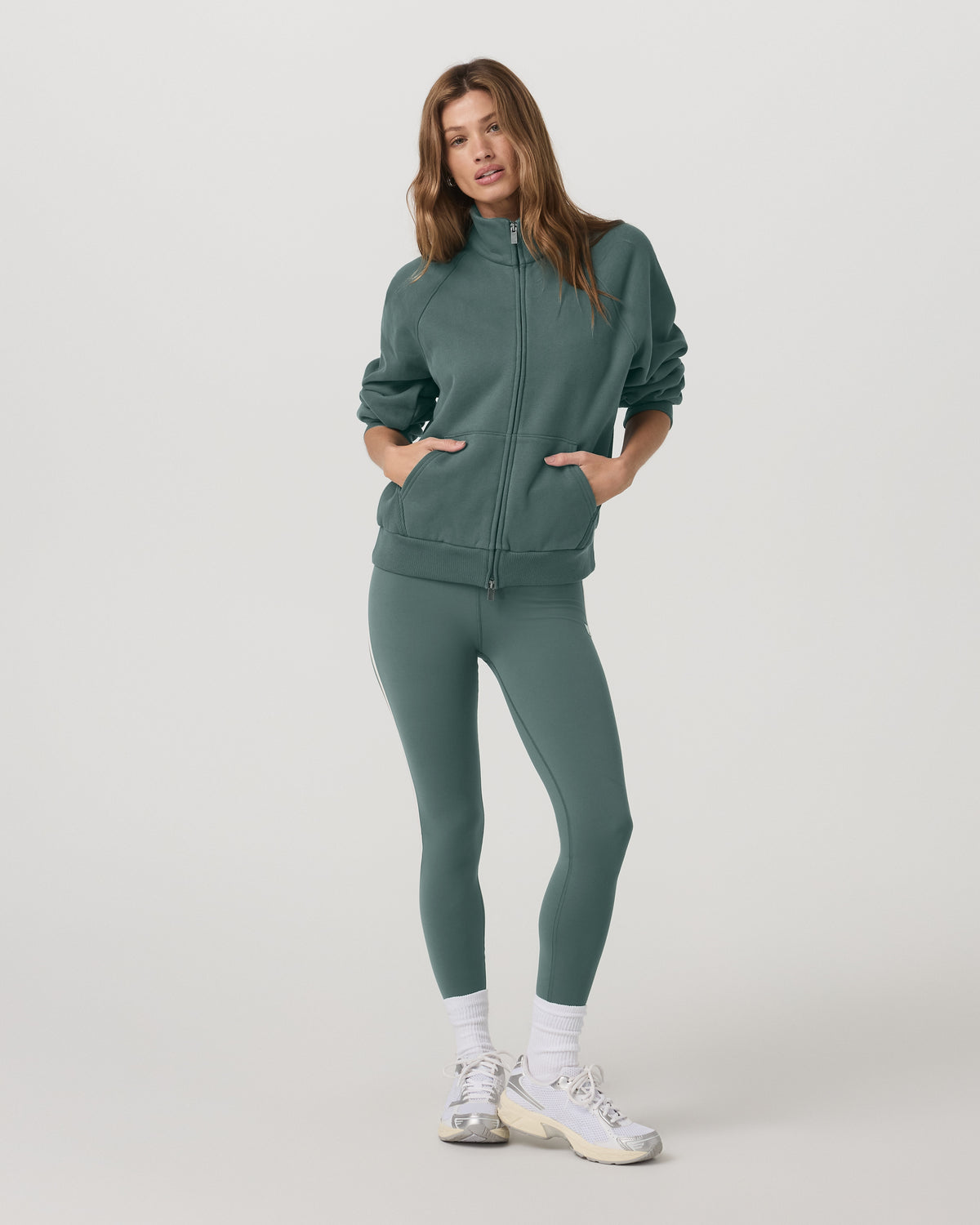 Restore Double Zip Sweatshirt Agate Green Full-Zip Fleece | Vuori outlet - US 1916