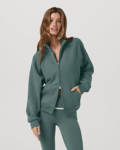 Restore Double Zip Sweatshirt Agate Green Full-Zip Fleece | Vuori outlet - US 1916