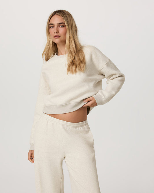 Restore Mini Crew Women's Bone Heather Crewneck | Vuori for sale - US 1781