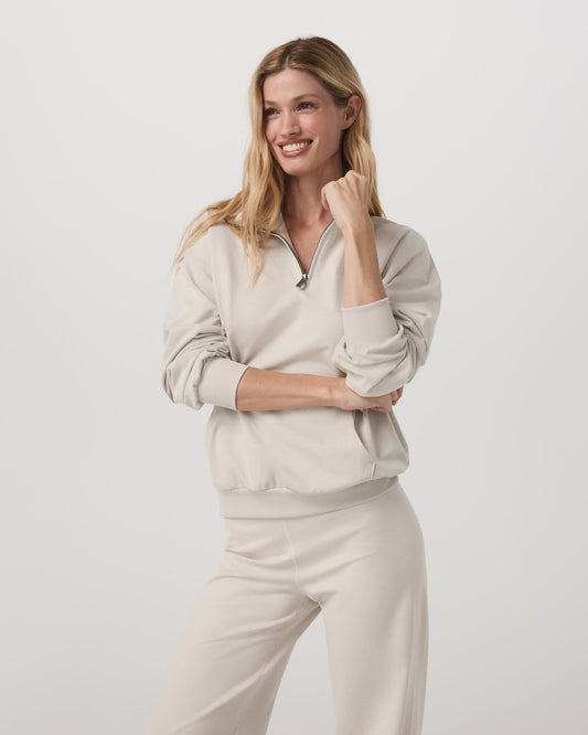 Granite Half Zip Women's Oatmeal Heather Sweatshirt | Vuori discount - US 9762