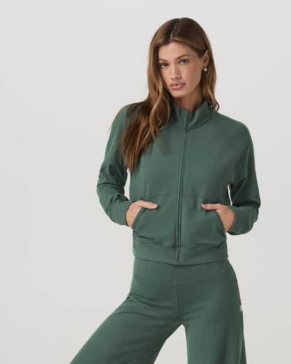 Halo Mini Track Jacket Women's Agate Green Cropped Zip-Up | Vuori onsale - US 7695