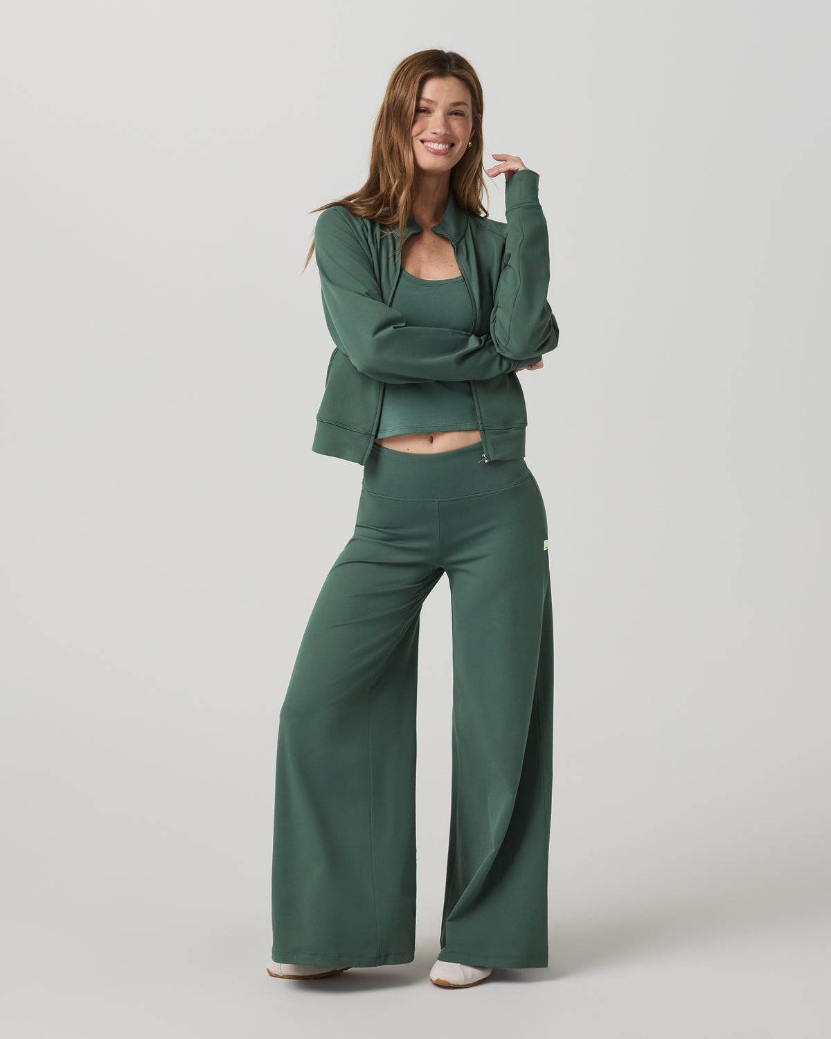 Halo Mini Track Jacket Women's Agate Green Cropped Zip-Up | Vuori onsale - US 7695