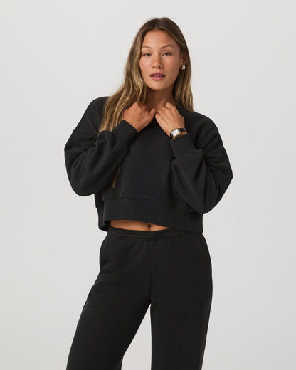 Restore Mini Crew Women's Washed Black Crewneck | Vuori outlet - US 8893