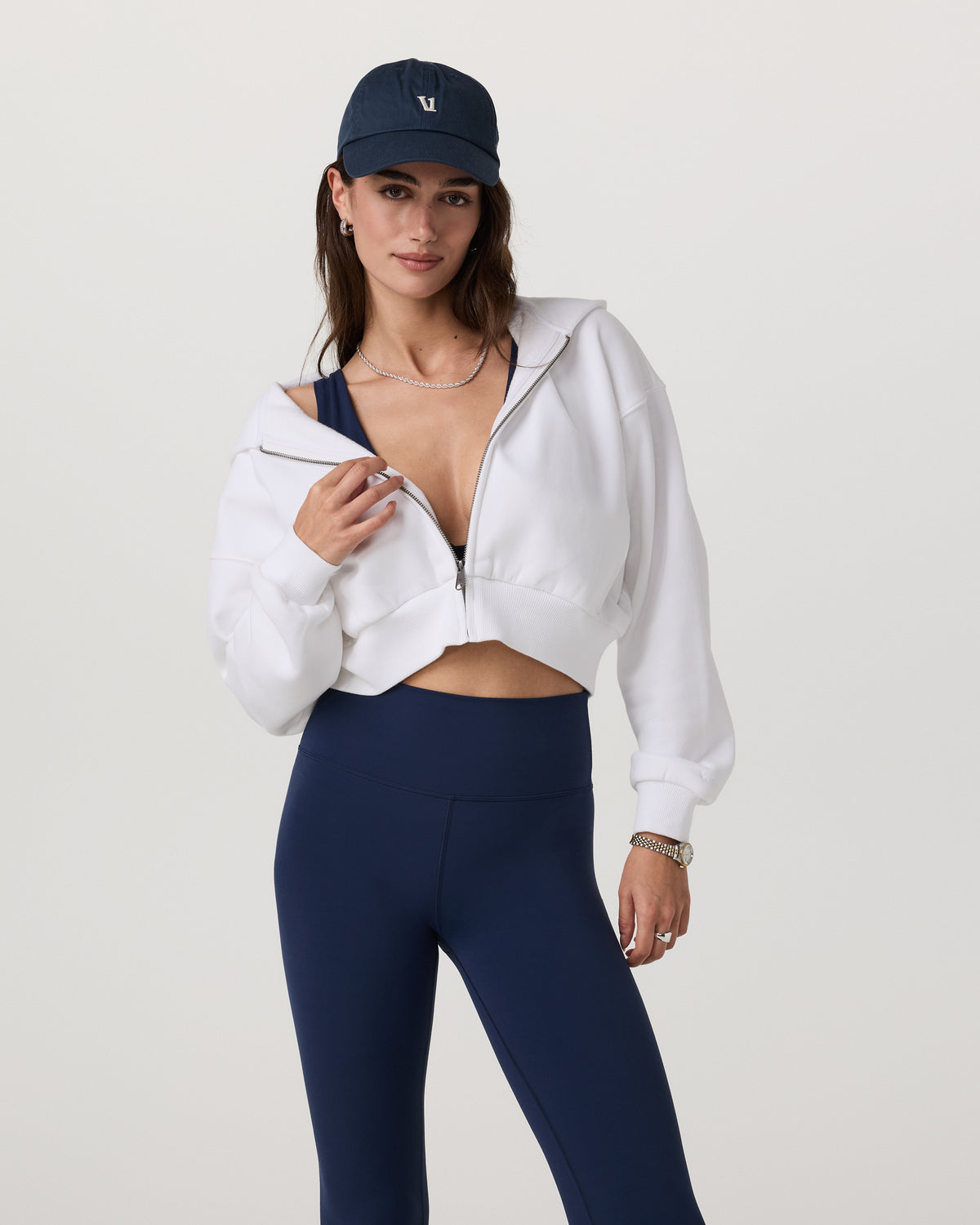 Restore Mini Full Zip Hoodie Women's White Jacket | Vuori outlet - US 3936