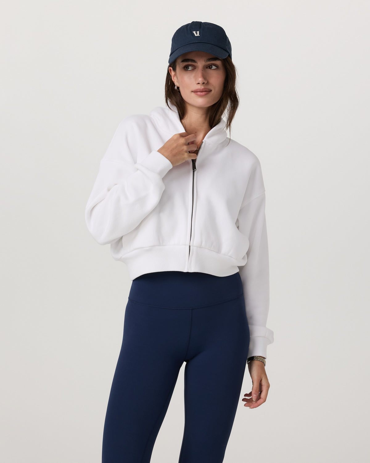 Restore Mini Full Zip Hoodie Women's White Jacket | Vuori outlet - US 3936