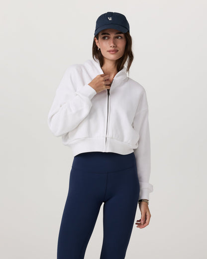 Restore Mini Full Zip Hoodie Women's White Jacket | Vuori outlet - US 3936