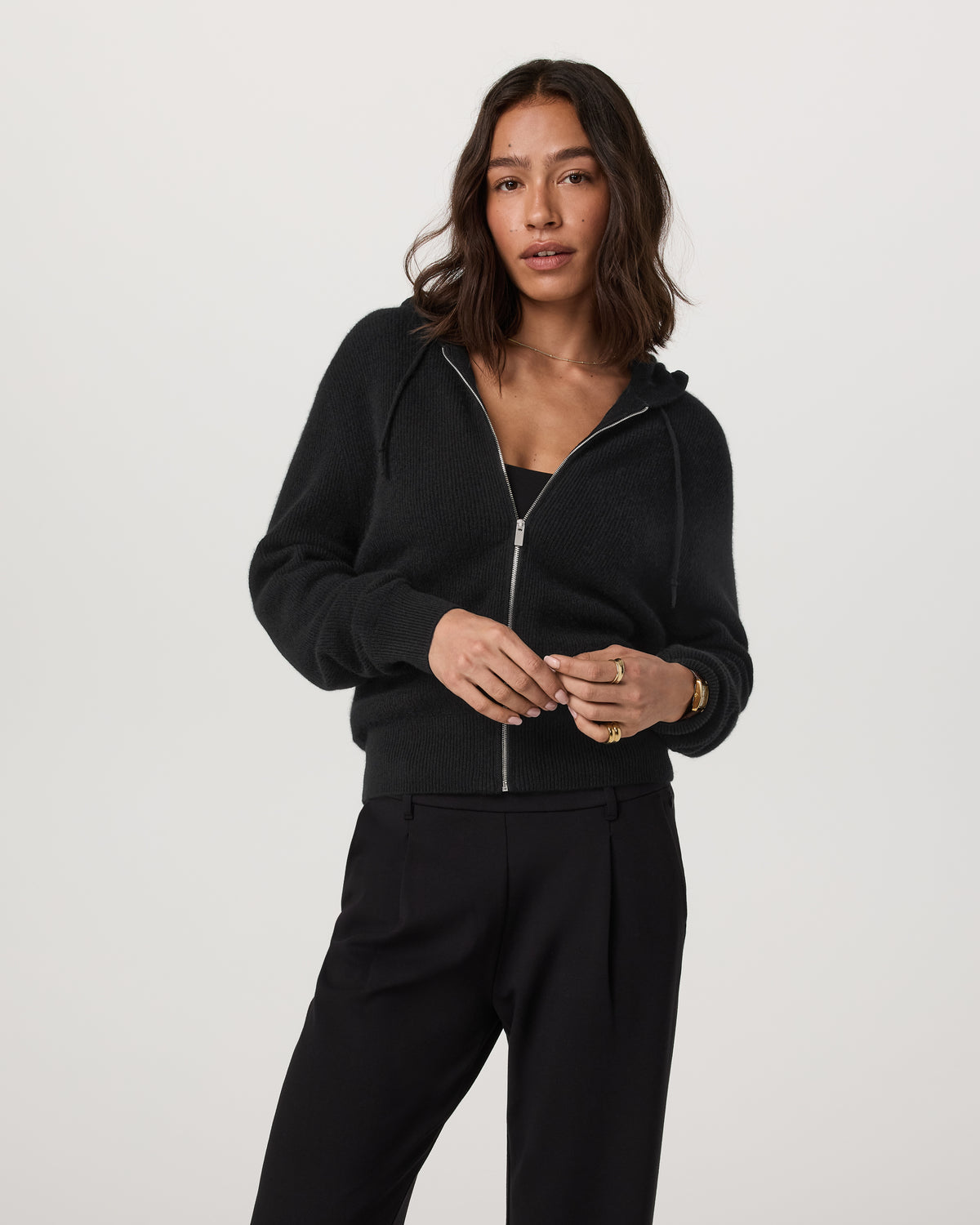 Émilie Cashmere Hoodie Women's Black Zip | Vuori for sale - US 3957