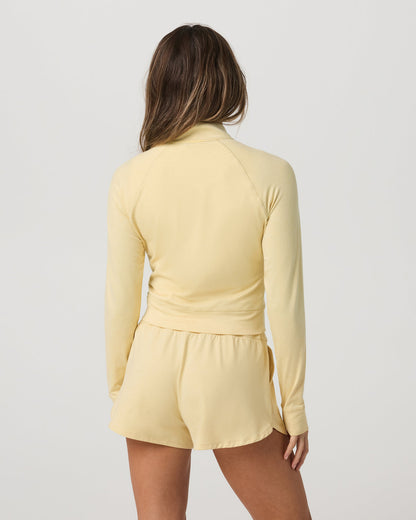 Halo Mini Track Jacket Lemon Snap Heather Cropped Zip-Up | Vuori online - US 2545