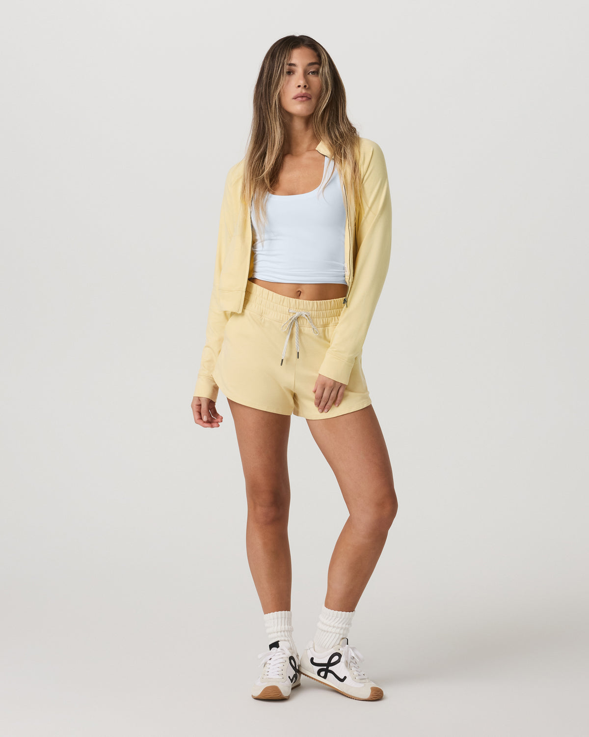 Halo Mini Track Jacket Lemon Snap Heather Cropped Zip-Up | Vuori online - US 2545