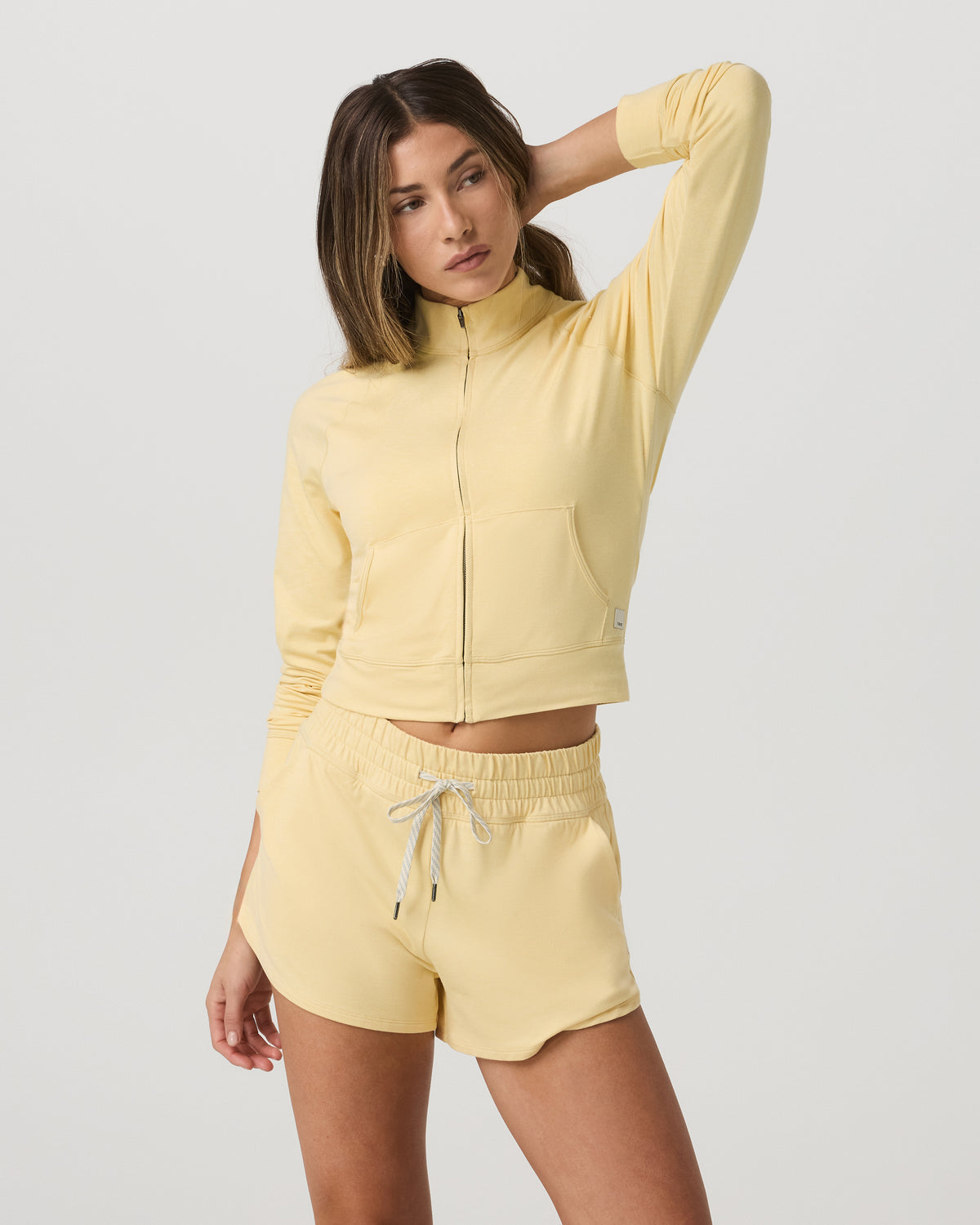 Halo Mini Track Jacket Lemon Snap Heather Cropped Zip-Up | Vuori online - US 2545