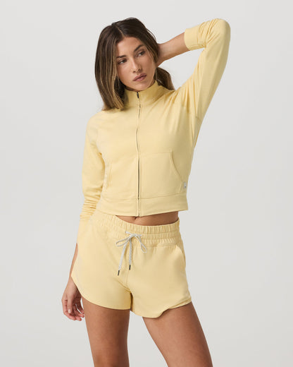 Halo Mini Track Jacket Lemon Snap Heather Cropped Zip-Up | Vuori online - US 2545