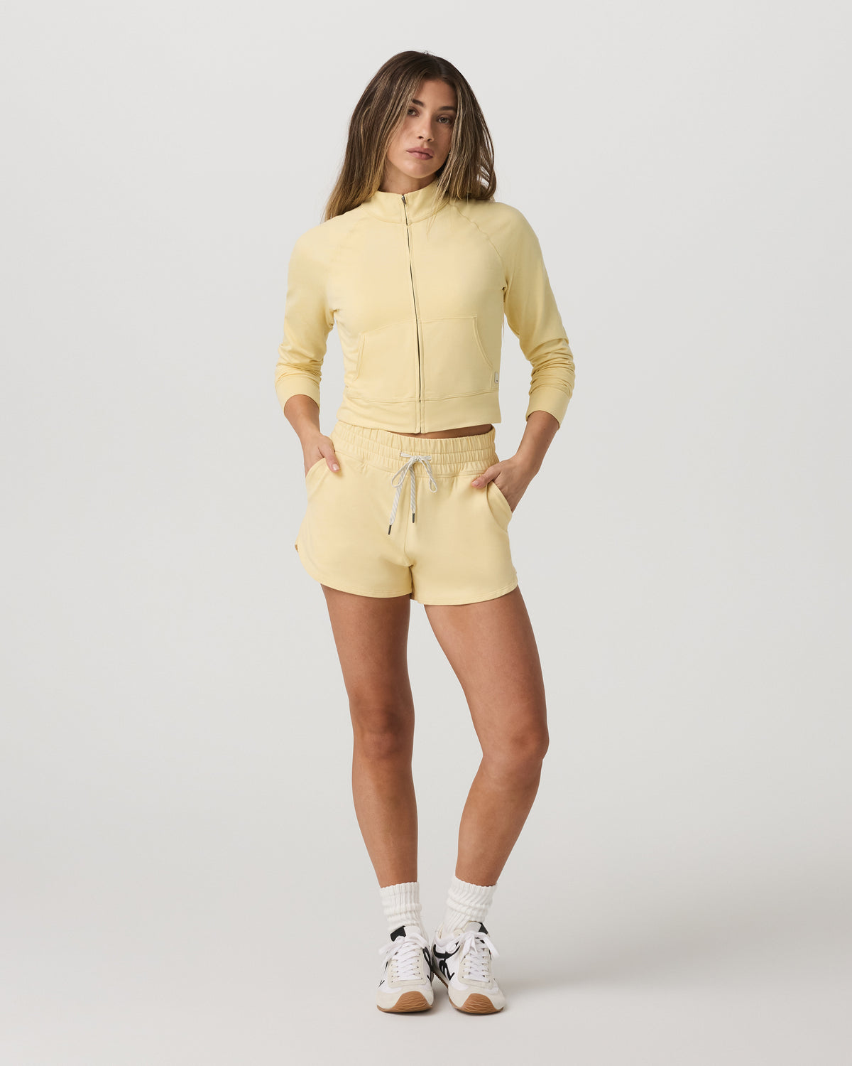 Halo Mini Track Jacket Lemon Snap Heather Cropped Zip-Up | Vuori online - US 2545