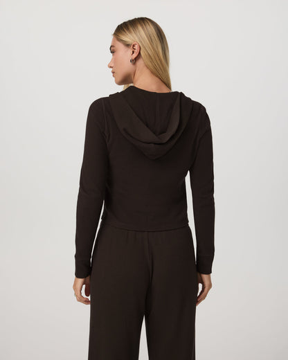 Waffle Full Zip Hoodie Women's Dark Java Hoodie | Vuori discount - US 9497