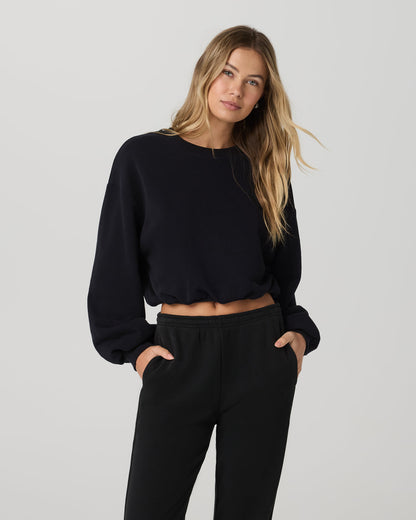 Sedona Bubble Crew Women's Black Pullover Crewneck | Vuori shop - US 4984