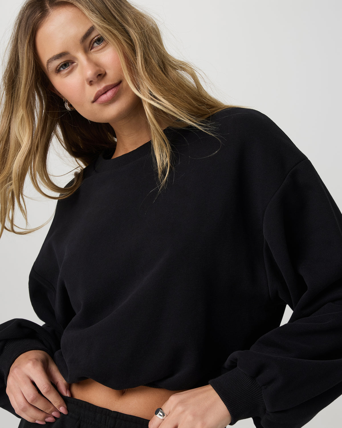 Sedona Bubble Crew Women's Black Pullover Crewneck | Vuori shop - US 4984