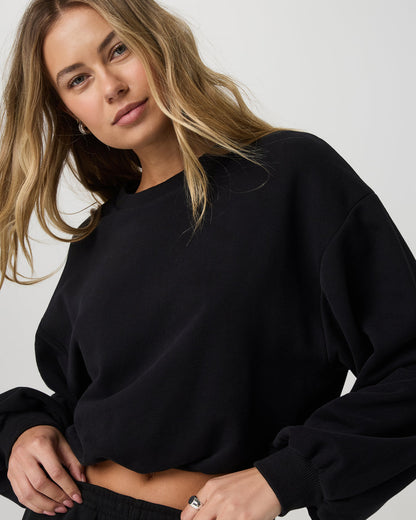 Sedona Bubble Crew Women's Black Pullover Crewneck | Vuori shop - US 4984