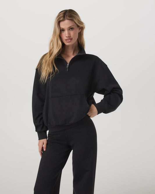 Granite Half Zip Black Heather Pullover Sweatshirt | Vuori sale - US 4171