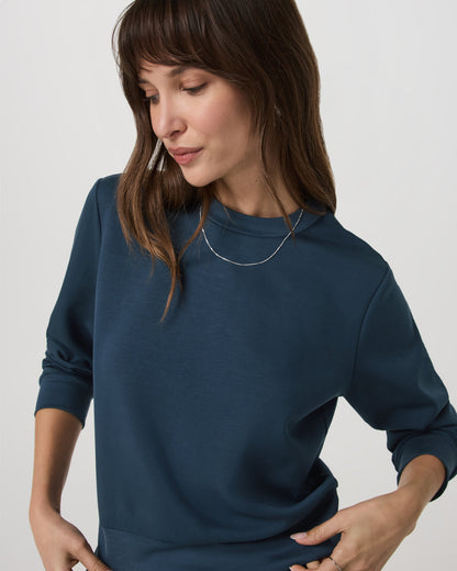 Compose Crew Ocean Blue Pullover Fleece Sweatshirt | Vuori for sale - US 3075