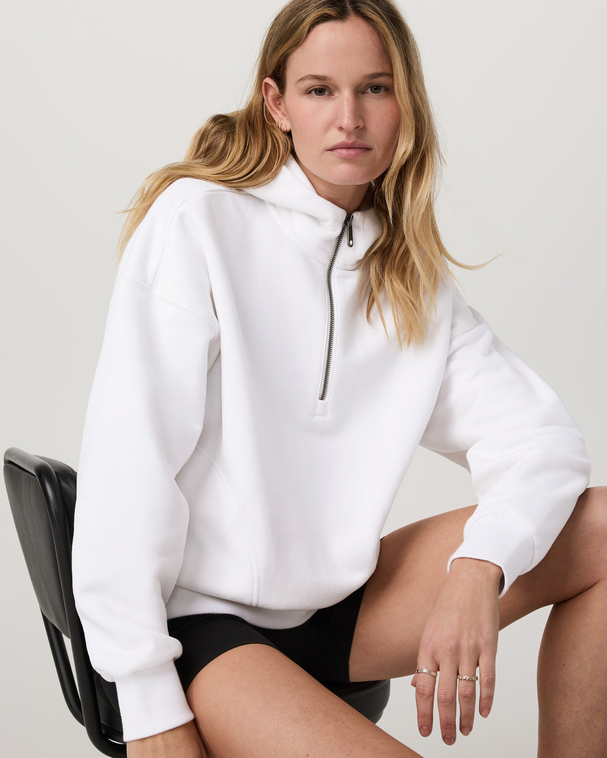 Restore Relaxed Half Zip Hoodie Women's White Pullover | Vuori online - US 7102