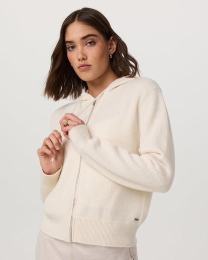 Émilie Cashmere Hoodie Women's Porcelain Zip | Vuori shop - US 1384