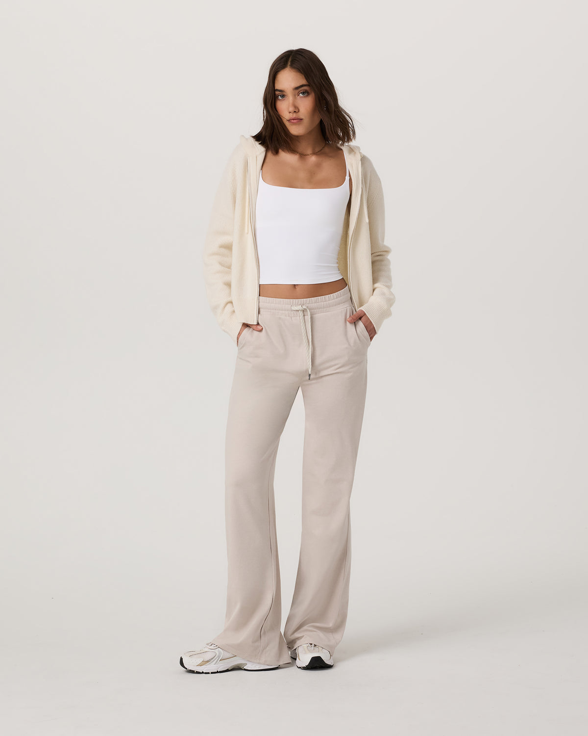 Émilie Cashmere Hoodie Women's Porcelain Zip | Vuori shop - US 1384