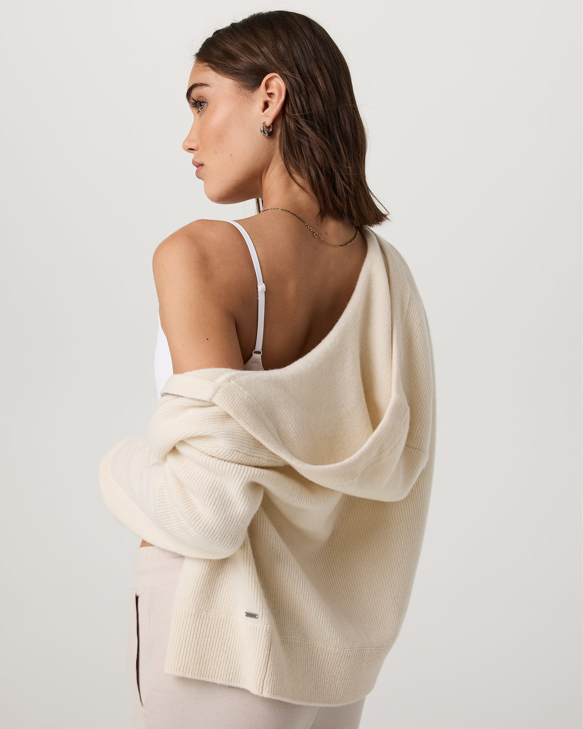 Émilie Cashmere Hoodie Women's Porcelain Zip | Vuori shop - US 1384