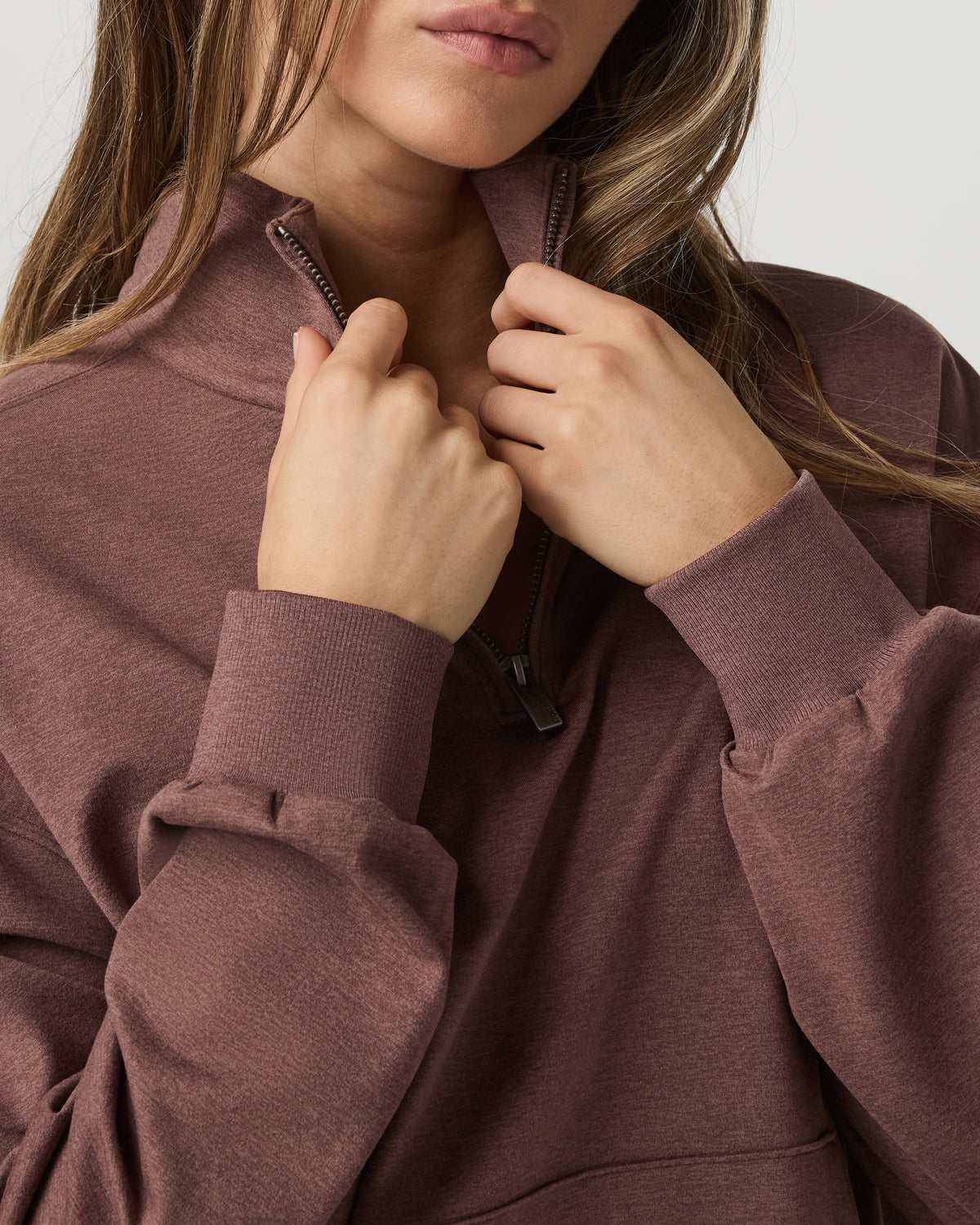 Granite Half Zip Women's Sable Heather Sweatshirt | Vuori discount - US 7588