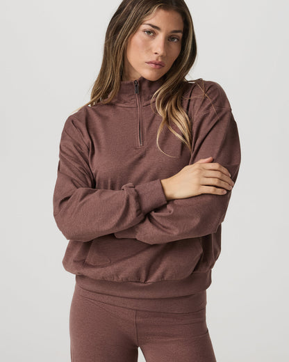 Granite Half Zip Women's Sable Heather Sweatshirt | Vuori discount - US 7588