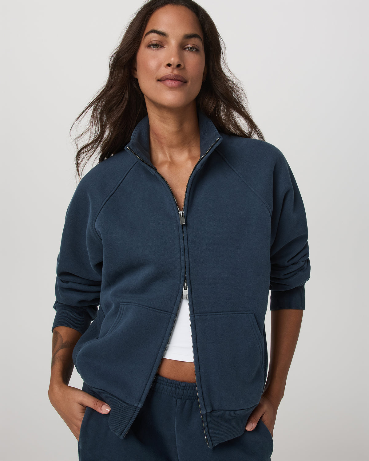 Restore Double Zip Sweatshirt Ocean Blue Full-Zip Fleece | Vuori outlet - US 6773