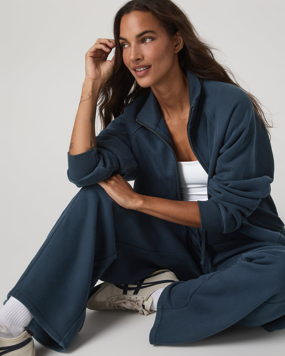 Restore Double Zip Sweatshirt Ocean Blue Full-Zip Fleece | Vuori outlet - US 6773