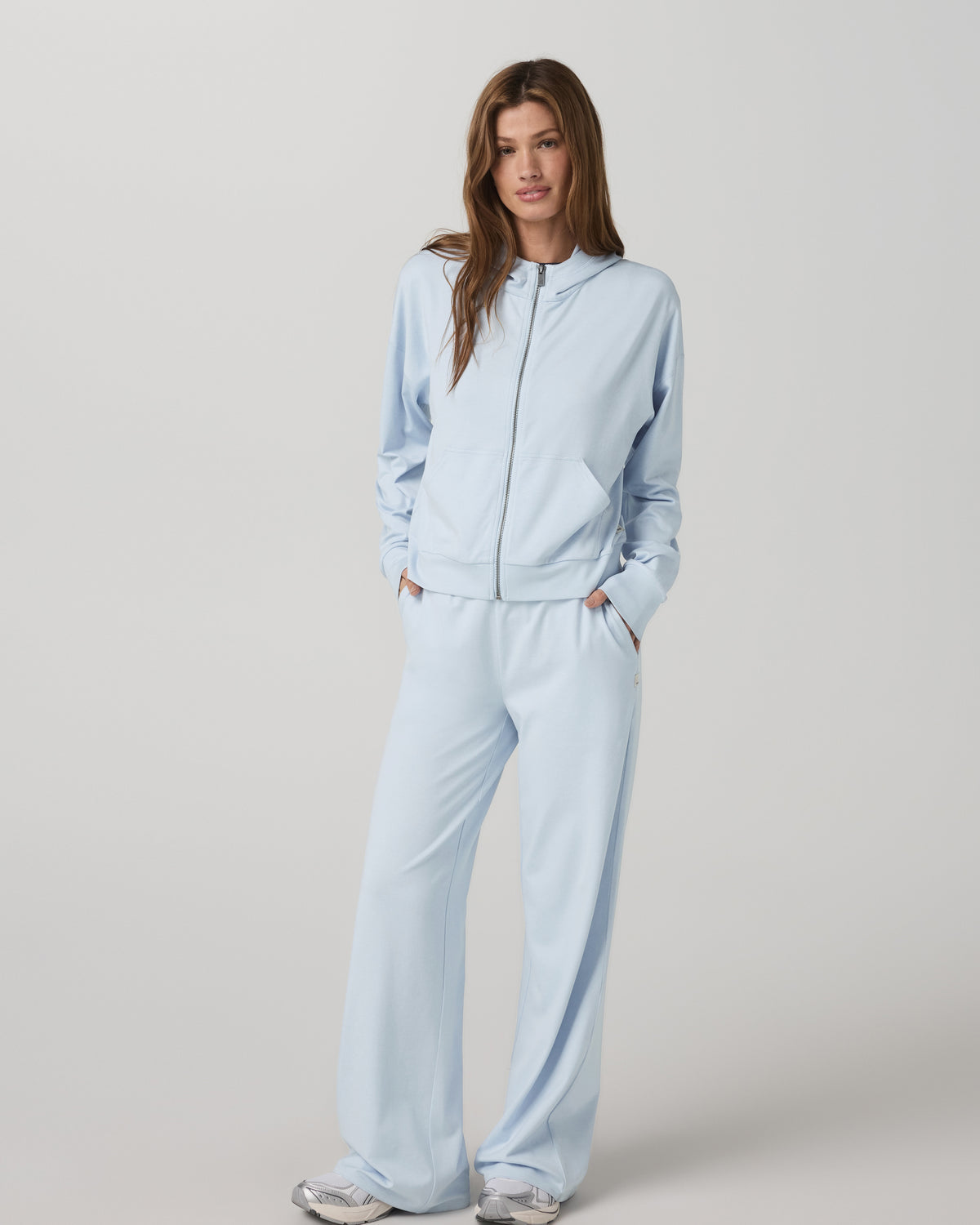 Women's Halo Modern Full Zip Hoodie Soft Sky Heather | Vuori sale - US 7198