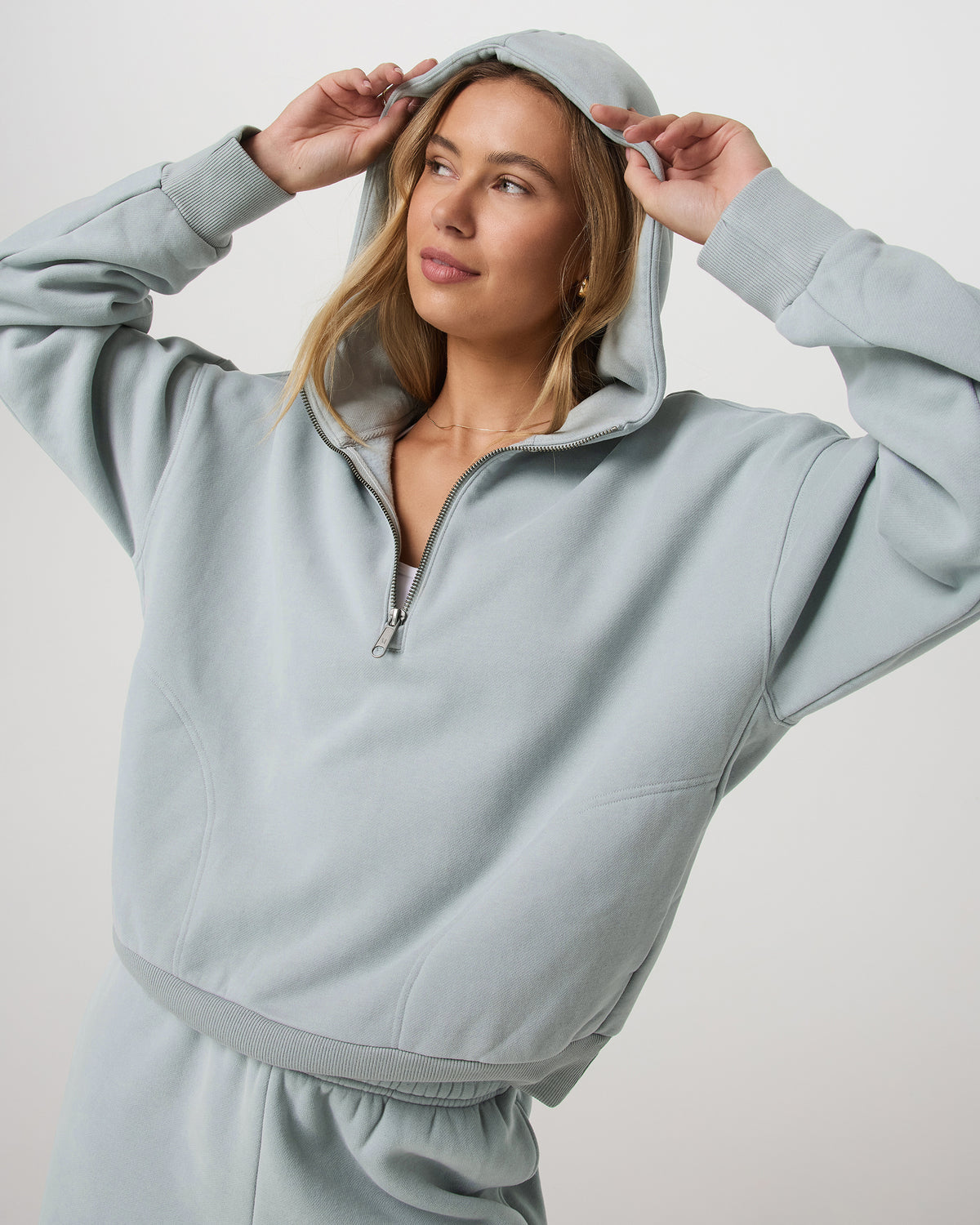 Restore Relaxed Half Zip Hoodie Blue Haze Jacket | Vuori onsale - US 9552