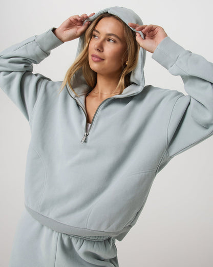 Restore Relaxed Half Zip Hoodie Blue Haze Jacket | Vuori onsale - US 9552