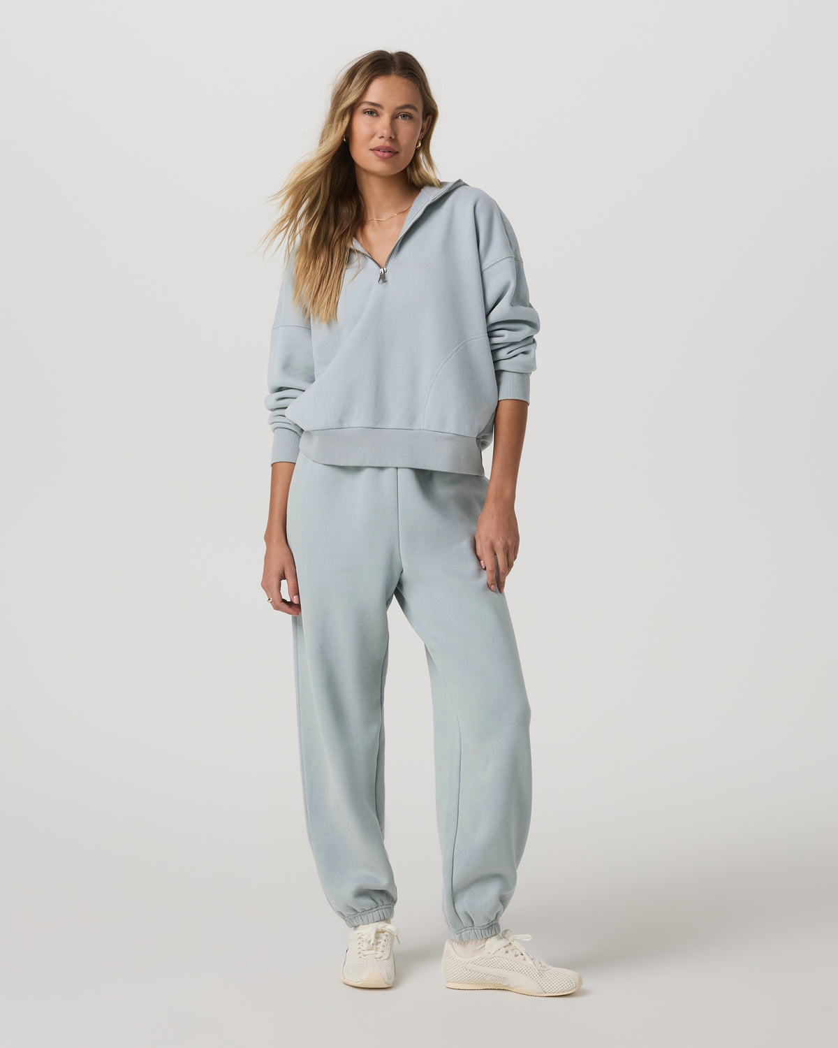 Restore Relaxed Half Zip Hoodie Blue Haze Jacket | Vuori onsale - US 9552