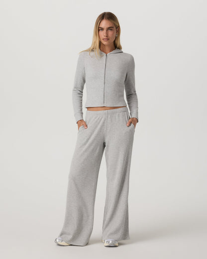 Waffle Full Zip Hoodie Women's Light Grey Hoodie | Vuori for sale - US 4246