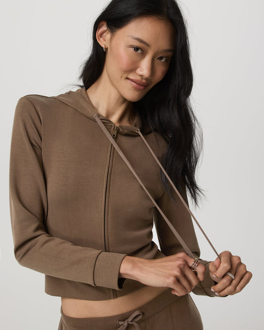 Compose Full Zip Hoodie Women's Espresso Zip-Up Jacket | Vuori outlet - US 6450